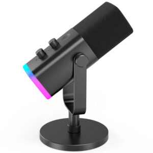 FIFINE AM8 USB+XLR dinamikus RGB mikrofon – fekete