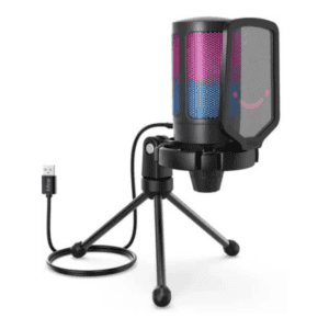 FIFINE A6V RGB gamer mikrofon tripod állvánnyal – fekete